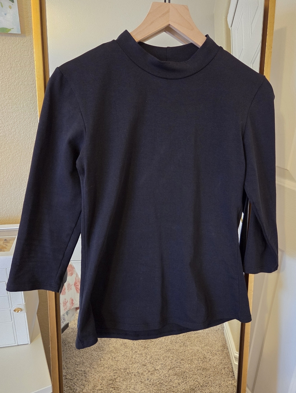 Vixen By Micheline Pitt Bad Girl 3/4 Sleeve Top In Black Size M NWOT